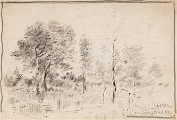 JAMES HENRY MOSER Collection of approximately 20 pencil landscape drawings.